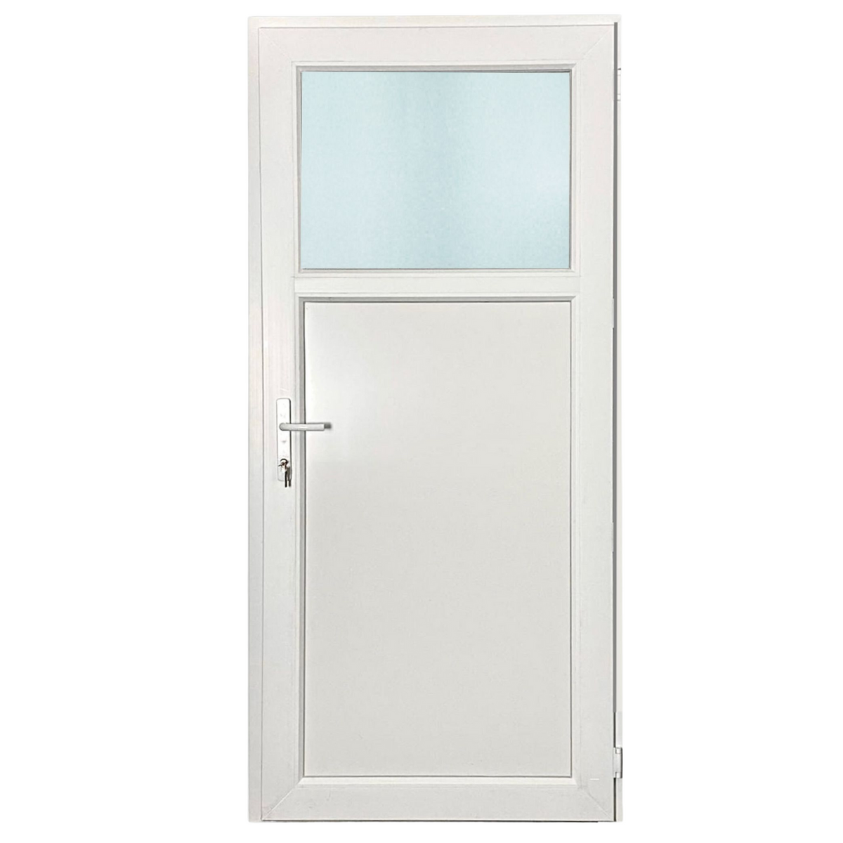 Műanyag bejárati ajtó - Könnyített kivitel - 70mm-es profil, 24mm-es panel, 2 rétegű üveg