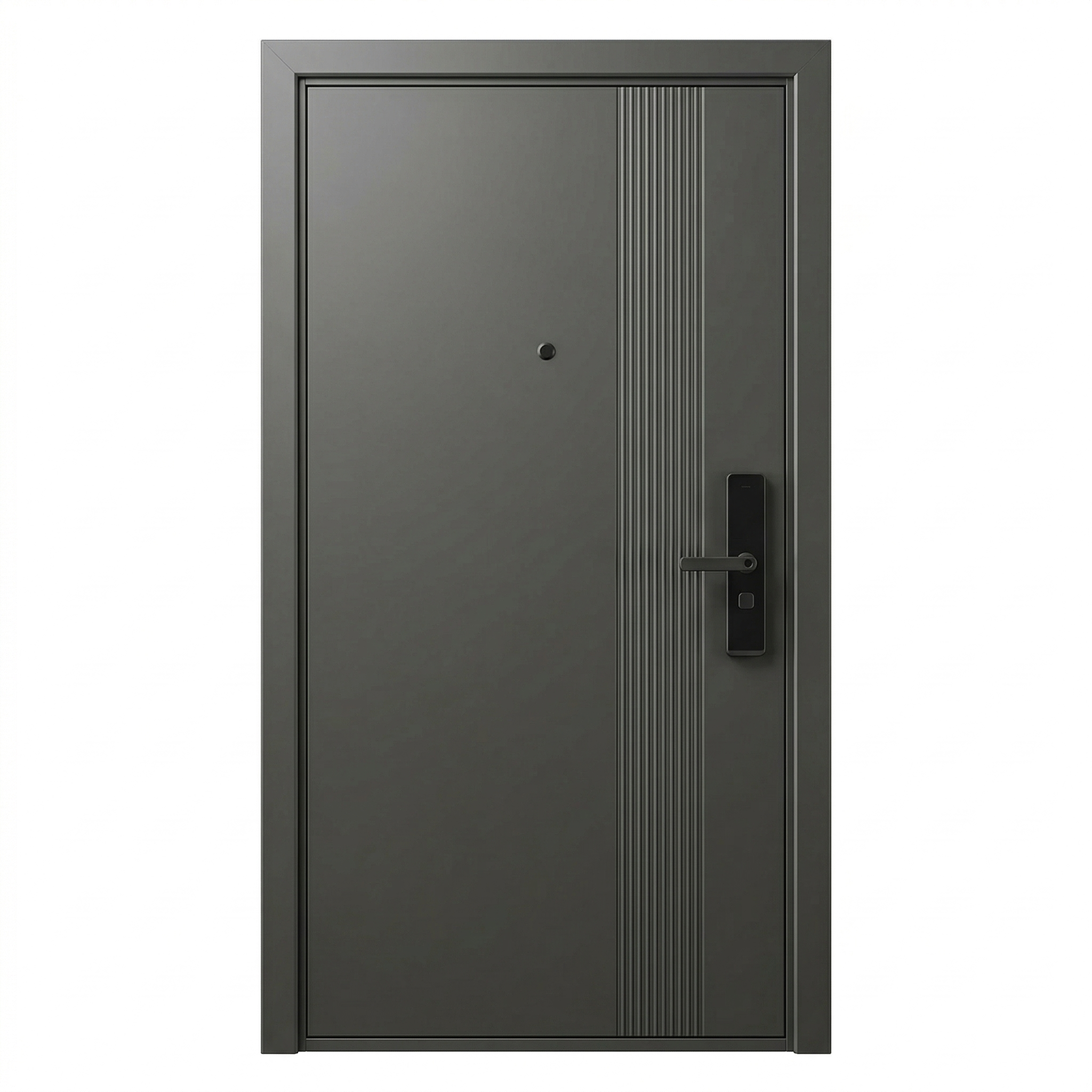 Toplotnoizolacijska varnostna vhodna vrata IronDOOR01 98x208cm v antracitni barvi s pametno ključavnico s 4 funkcijami