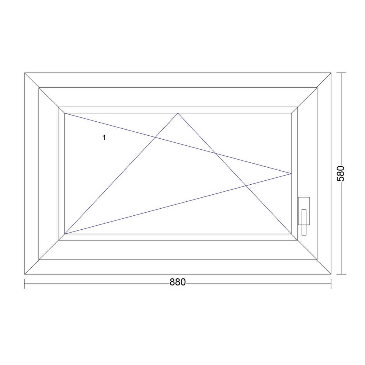 REHAU Synego 80mm 3 rétegű üveg Műanyag ablak bukó-nyíló 880 mm x 580 mm