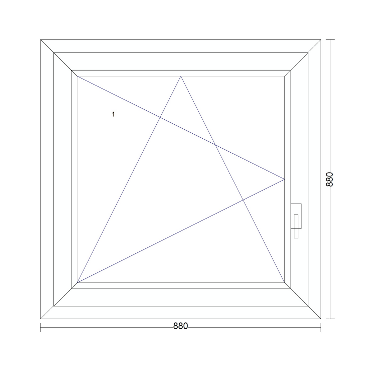 REHAU Synego 80mm 3 rétegű üveg Műanyag ablak bukó-nyíló 880 mm x 880 mm