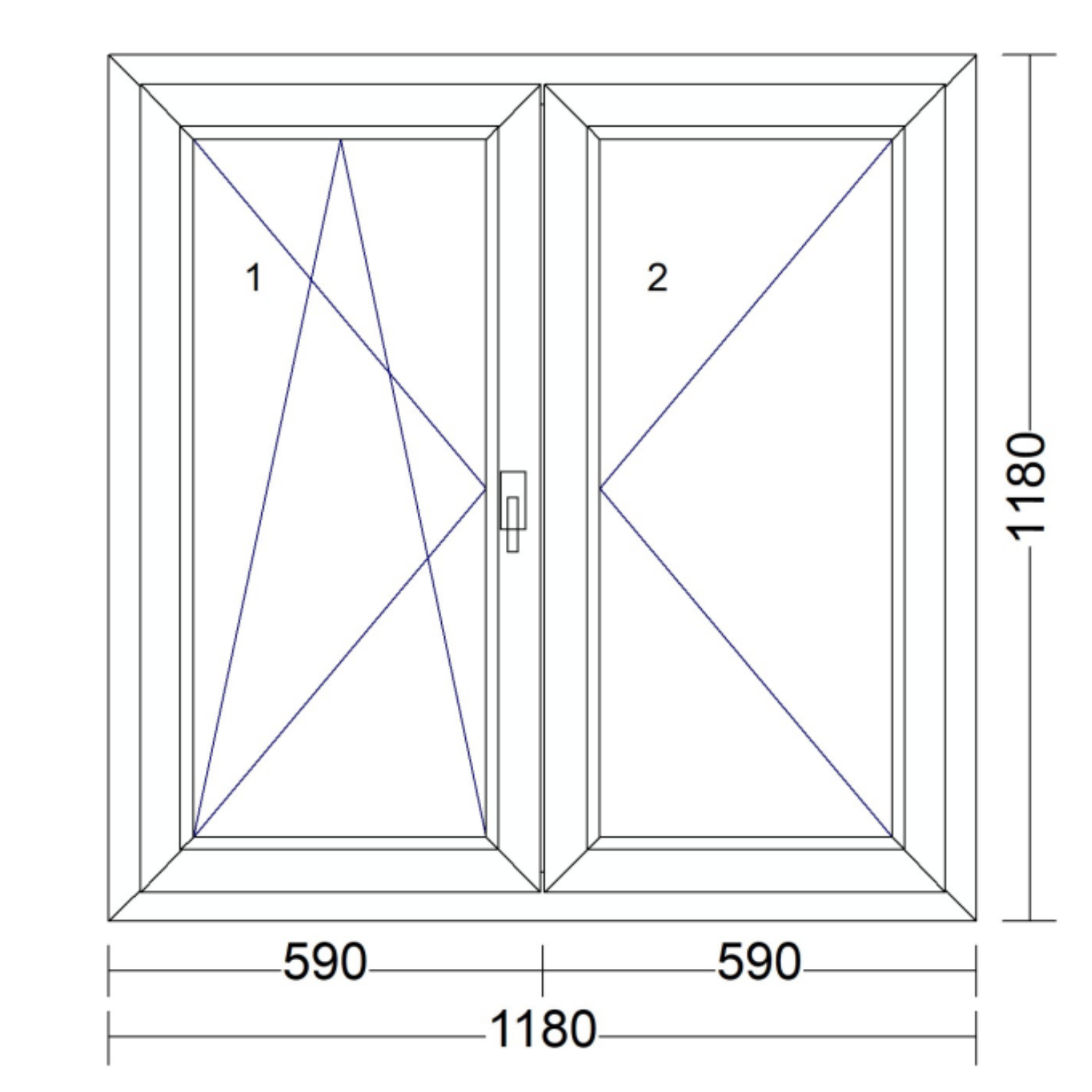 REHAU Synego 80mm 3 rétegű üveg Műanyag váltószárnyas ablak bukó-nyíló-nyíló 1180 mm x 1180 mm