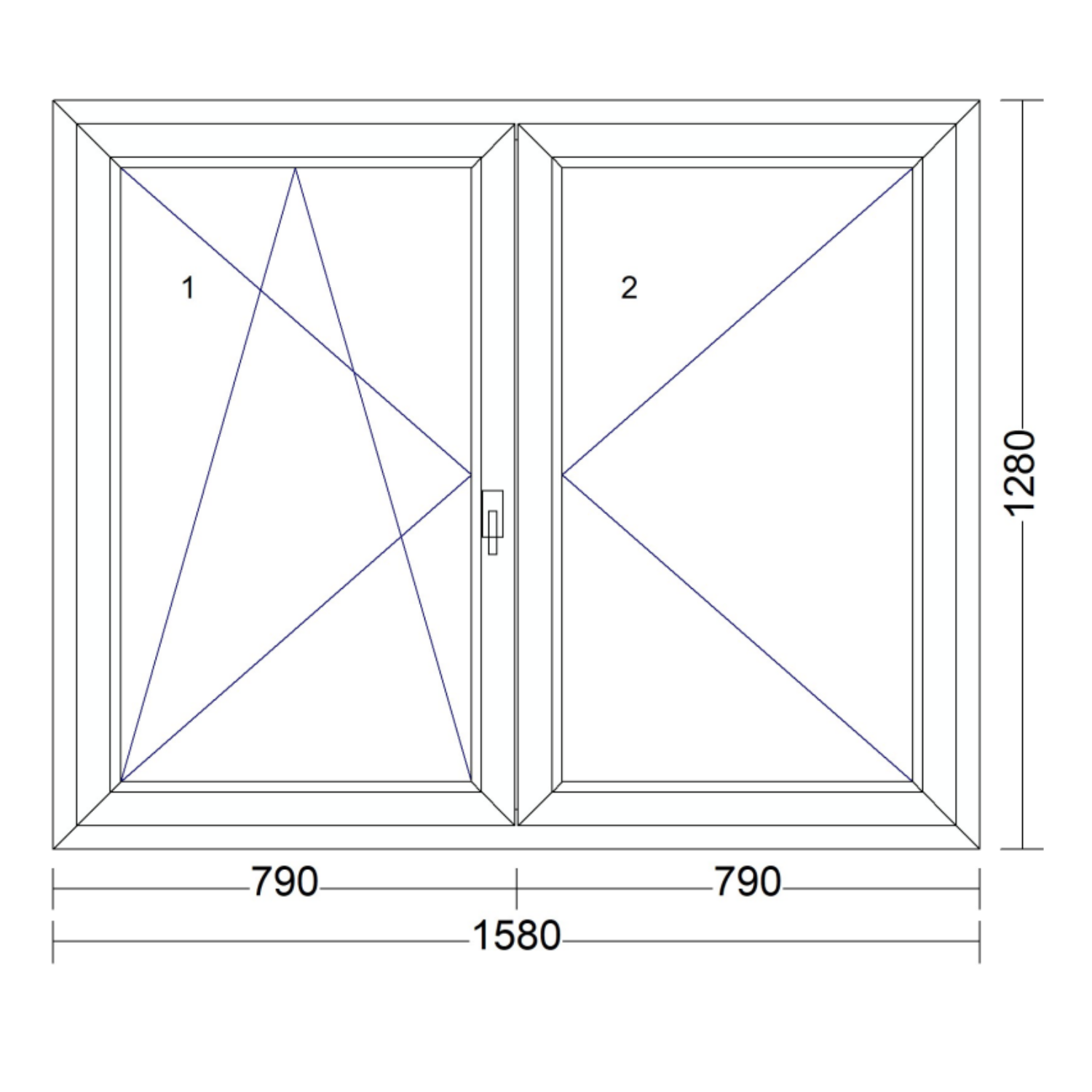 REHAU Synego 80mm 3 rétegű üveg Műanyag váltószárnyas ablak bukó-nyíló-nyíló 1580 mm x 1280 mm