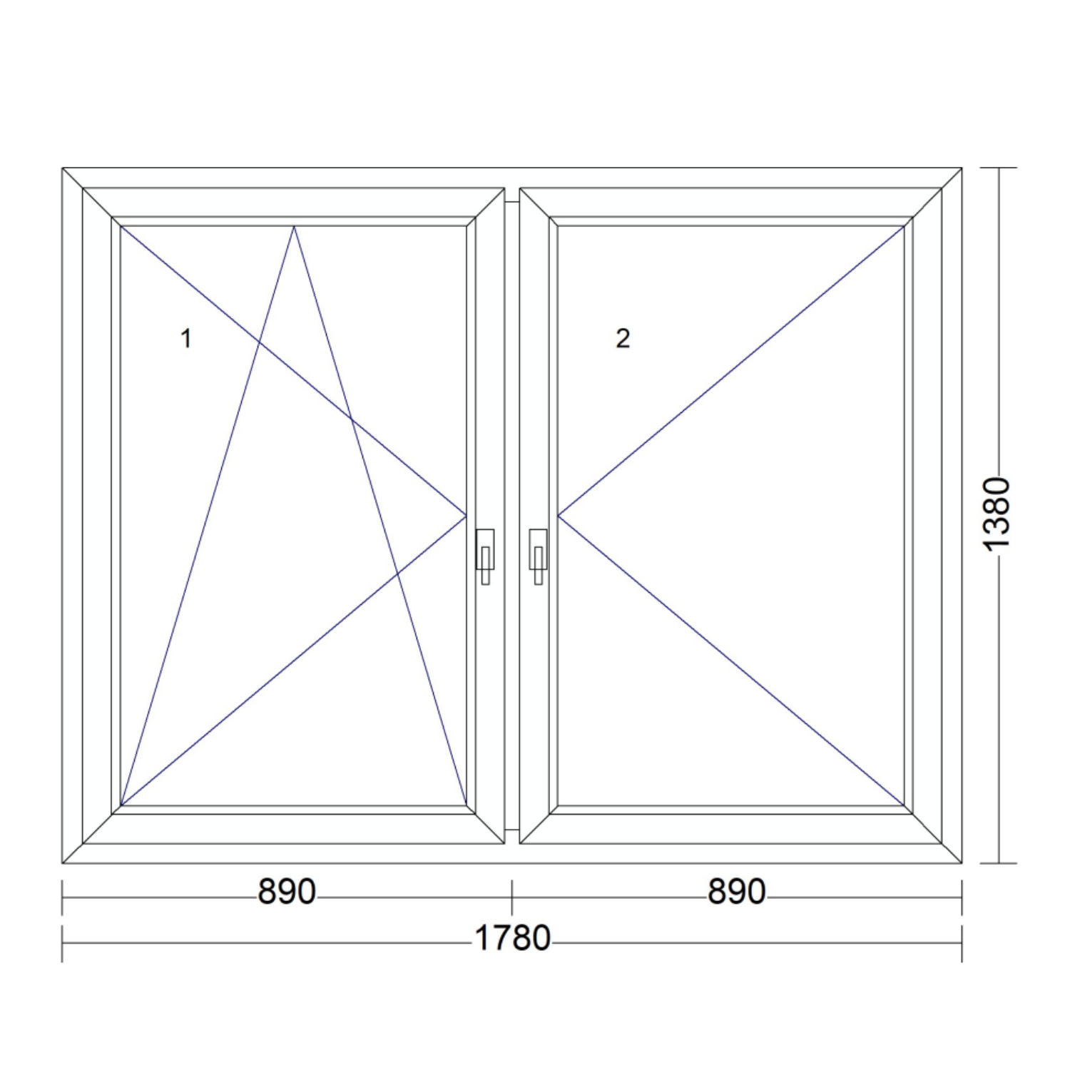 REHAU Synego 80mm 3 rétegű üveg Műanyag tokosztott ablak bukó-nyíló-nyíló 1780 mm x 1380 mm